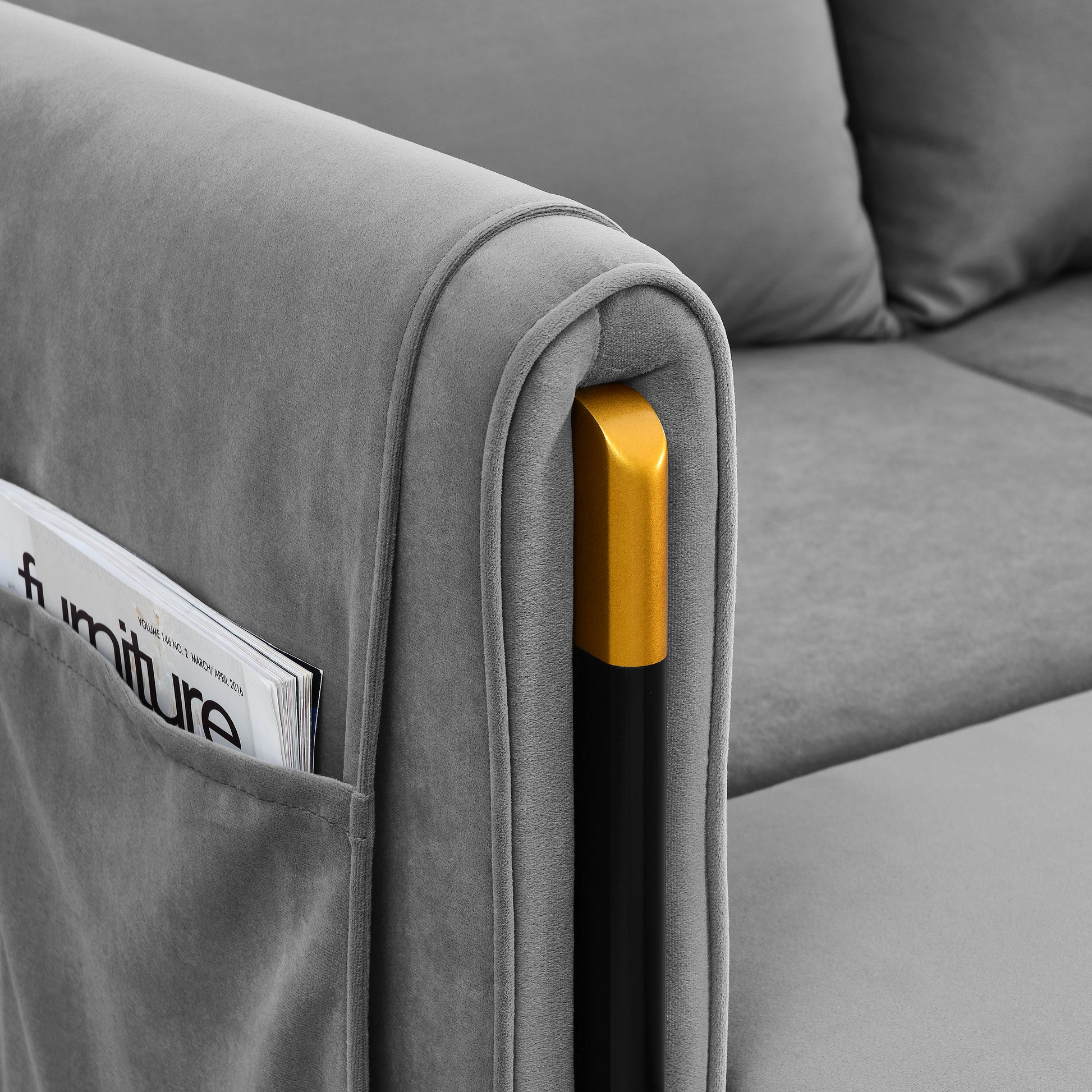 Mh 54" Modern Convertible Sofa Bed With 2 Detachable Arm Pockets, Velvet Loveseat Multi Position Adjustable Sofa With Pull Out Bed With Bedhead, 2 Pillows And Living Room, Grey Grey Polyester Velvet