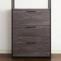 Monica Wood Walk In Closet With Three Drawers And One Shelf In Rustic Gray Gray Solid Wood