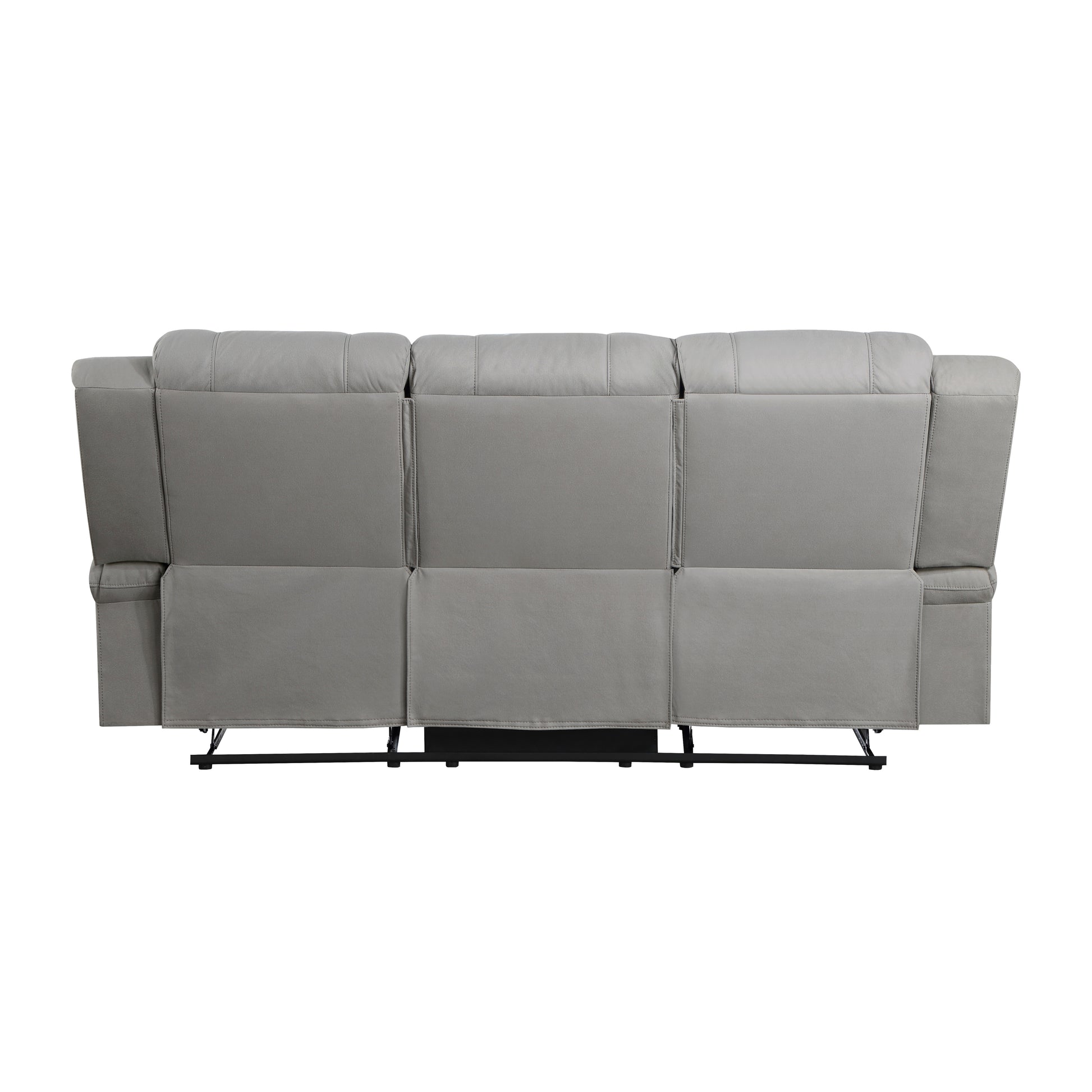 Attractive Gray Color Microfiber Upholstered 1Pc Double Reclining Sofa Transitional Living Room Furniture Gray Primary Living Space Transitional Microfiber