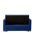 Modern Velvet Convertible Loveseat Sleeper Sofa Couch With Adjustable Backrest, 2 Seater Sofa With Pull Out Bed With 2 Lumbar Pillows For Small Living Room & Apartment Blue Foam Velvet