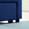Modern Velvet Convertible Loveseat Sleeper Sofa Couch With Adjustable Backrest, 2 Seater Sofa With Pull Out Bed With 2 Lumbar Pillows For Small Living Room & Apartment Blue Foam Velvet