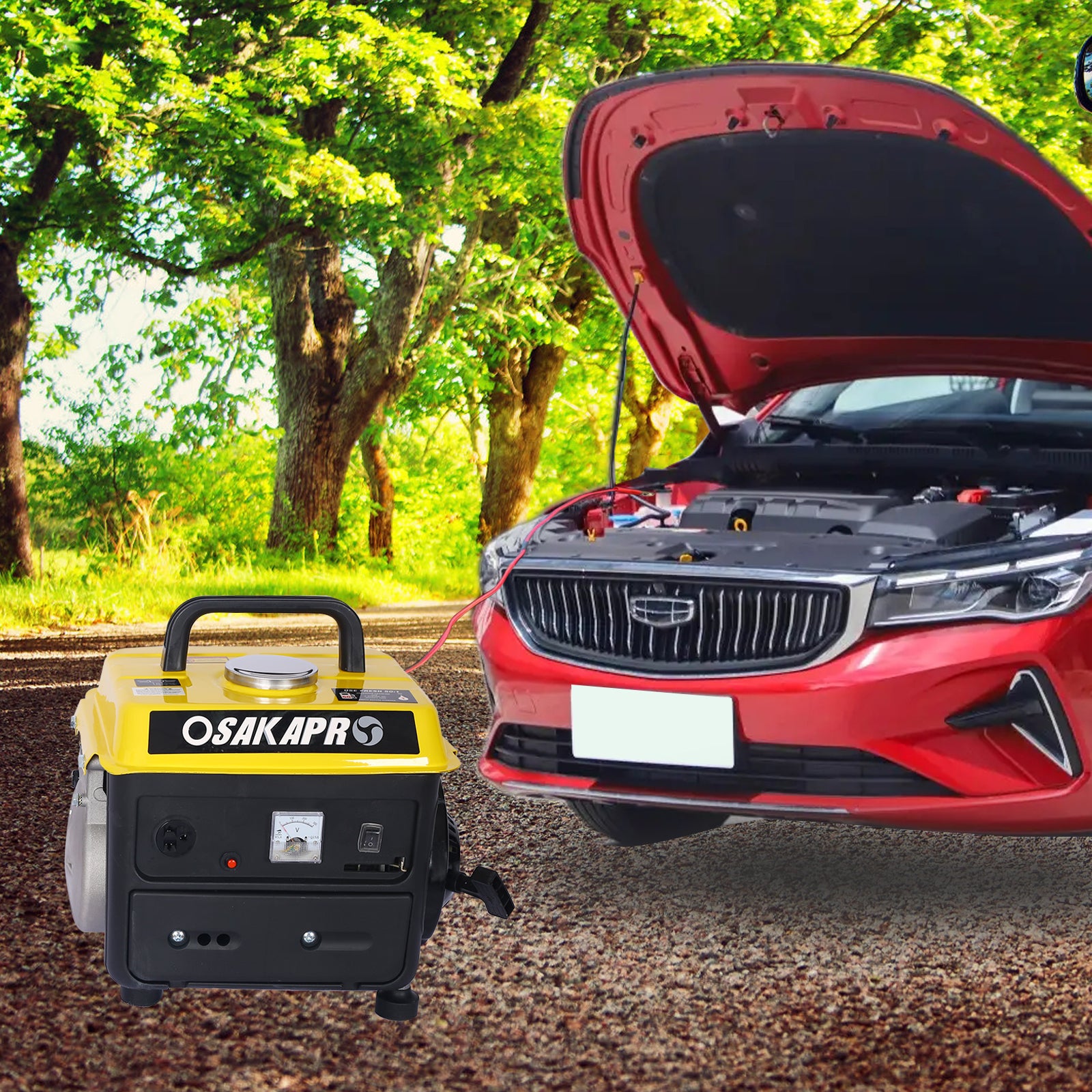 Portable Generator, Outdoor Generator Low Noise, Gas Powered Generator,Generators For Home Use White Steel