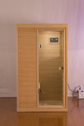 Mini Right Side Hemlock Sauna Room Roof & Floor Natural Solid Wood