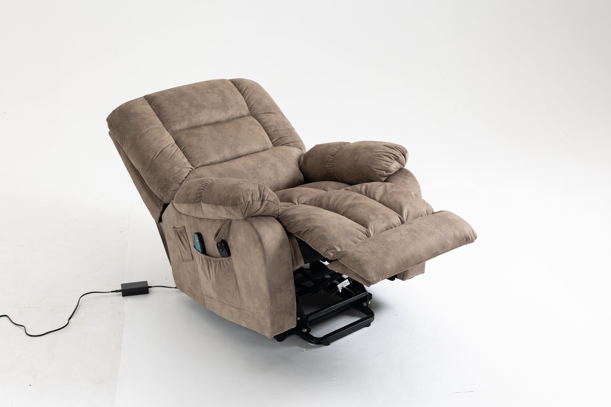 Recliners Lift Chair Relax Sofa Chair Livingroom Furniture Living Room Power Electric Reclining For Elderly Beige Brown Chenille Down Filling