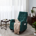 Accent Chair Tv Chair Living Room Chair Lazy Recliner Comfortable Fabric Leisure Sofa,Modern High Back Armchair Antique Green Metal & Wood Metal