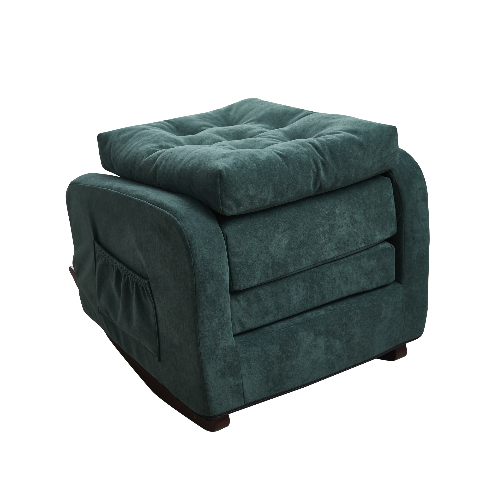 Accent Chair Tv Chair Living Room Chair Lazy Recliner Comfortable Fabric Leisure Sofa,Modern High Back Armchair Antique Green Metal & Wood Metal