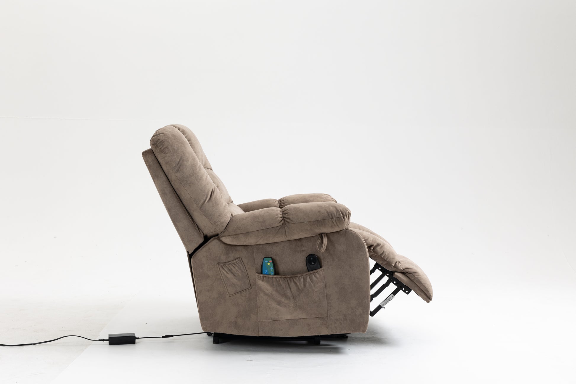 Recliners Lift Chair Relax Sofa Chair Livingroom Furniture Living Room Power Electric Reclining For Elderly Beige Brown Chenille Down Filling