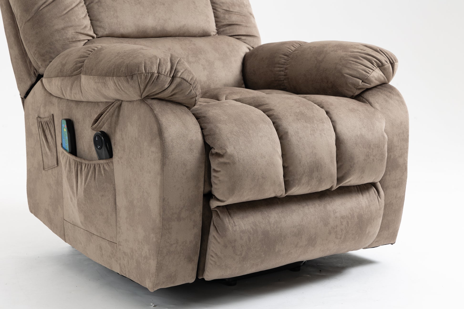 Recliners Lift Chair Relax Sofa Chair Livingroom Furniture Living Room Power Electric Reclining For Elderly Beige Brown Chenille Down Filling