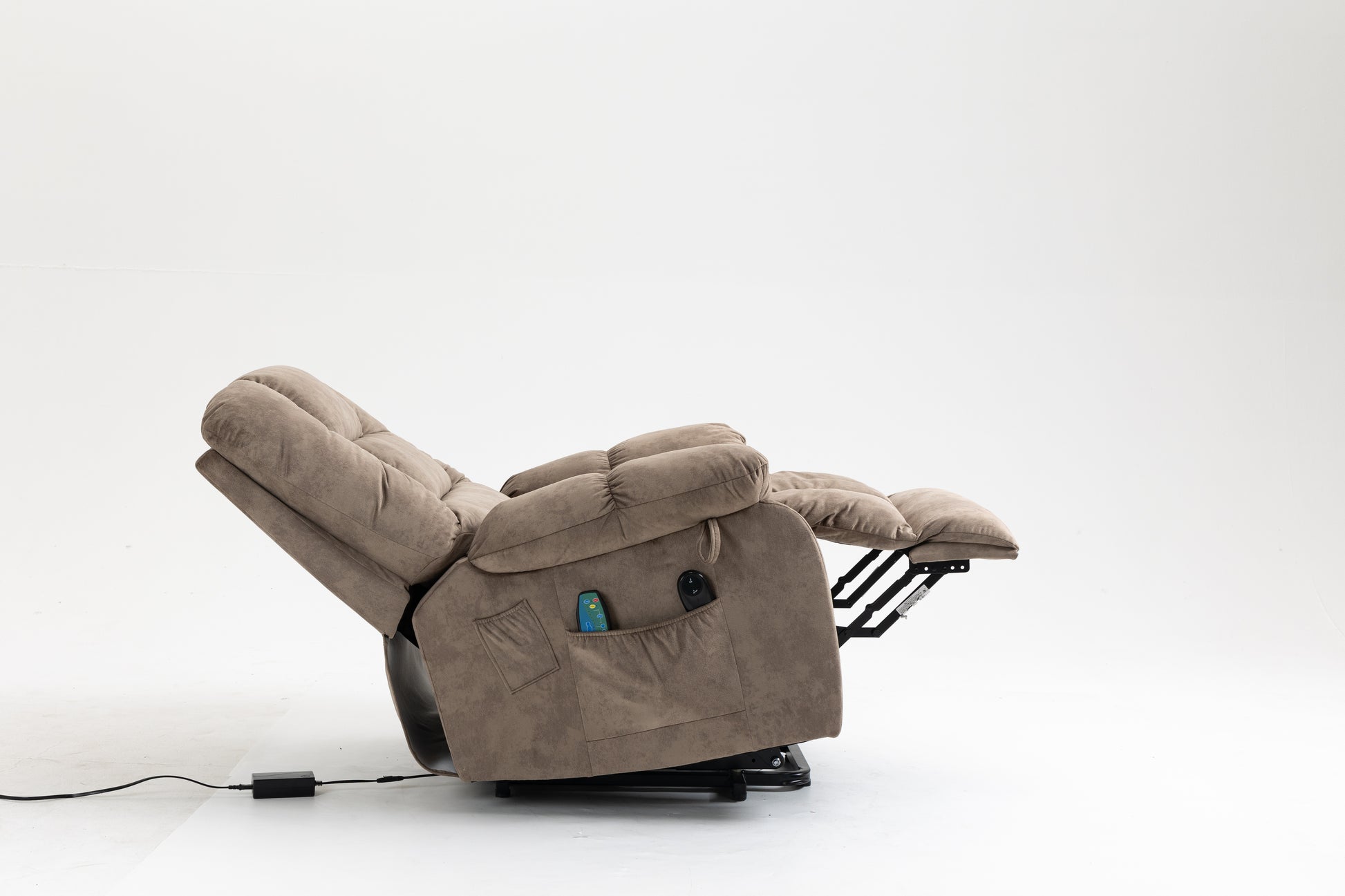 Recliners Lift Chair Relax Sofa Chair Livingroom Furniture Living Room Power Electric Reclining For Elderly Beige Brown Chenille Down Filling