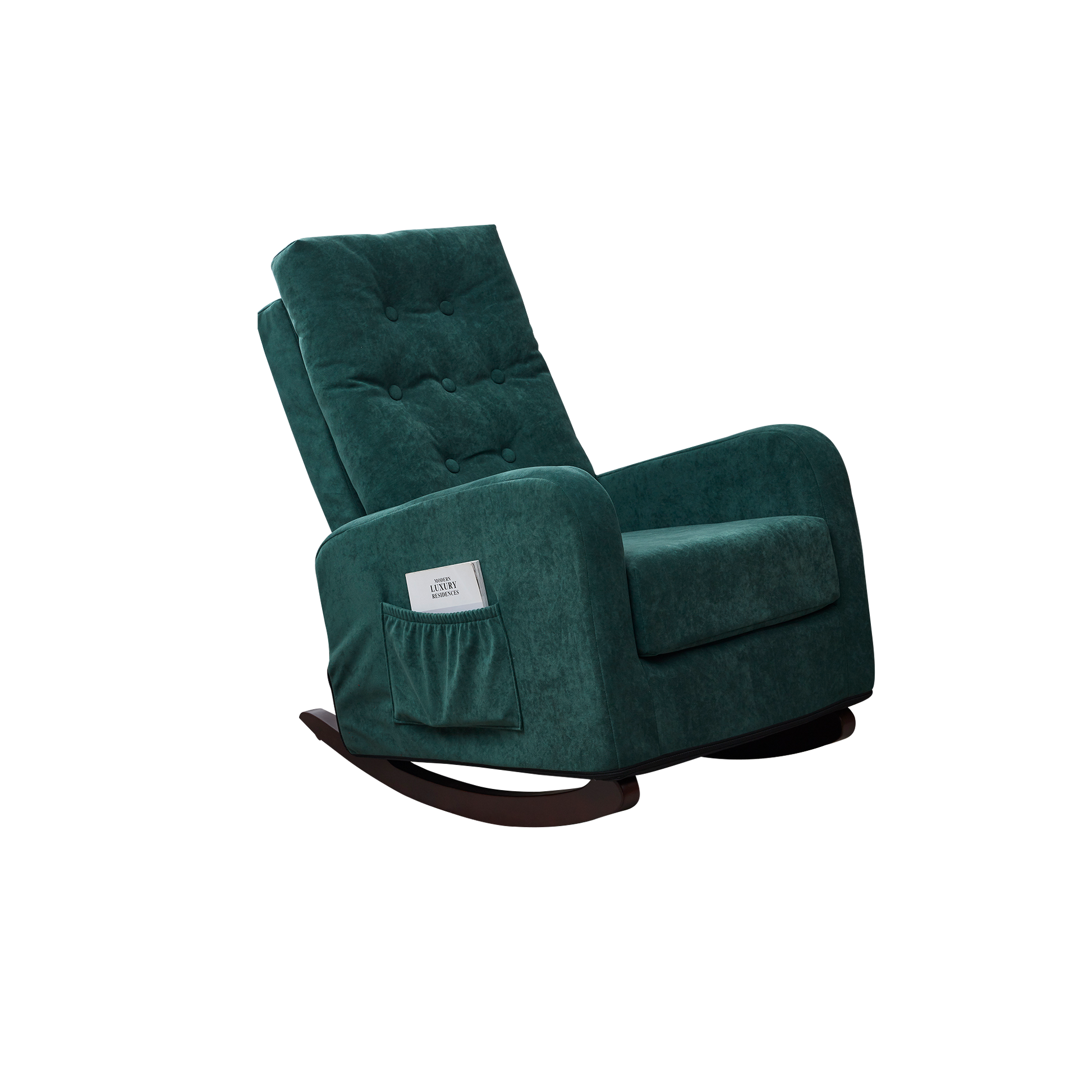 Accent Chair Tv Chair Living Room Chair Lazy Recliner Comfortable Fabric Leisure Sofa,Modern High Back Armchair Antique Green Metal & Wood Metal