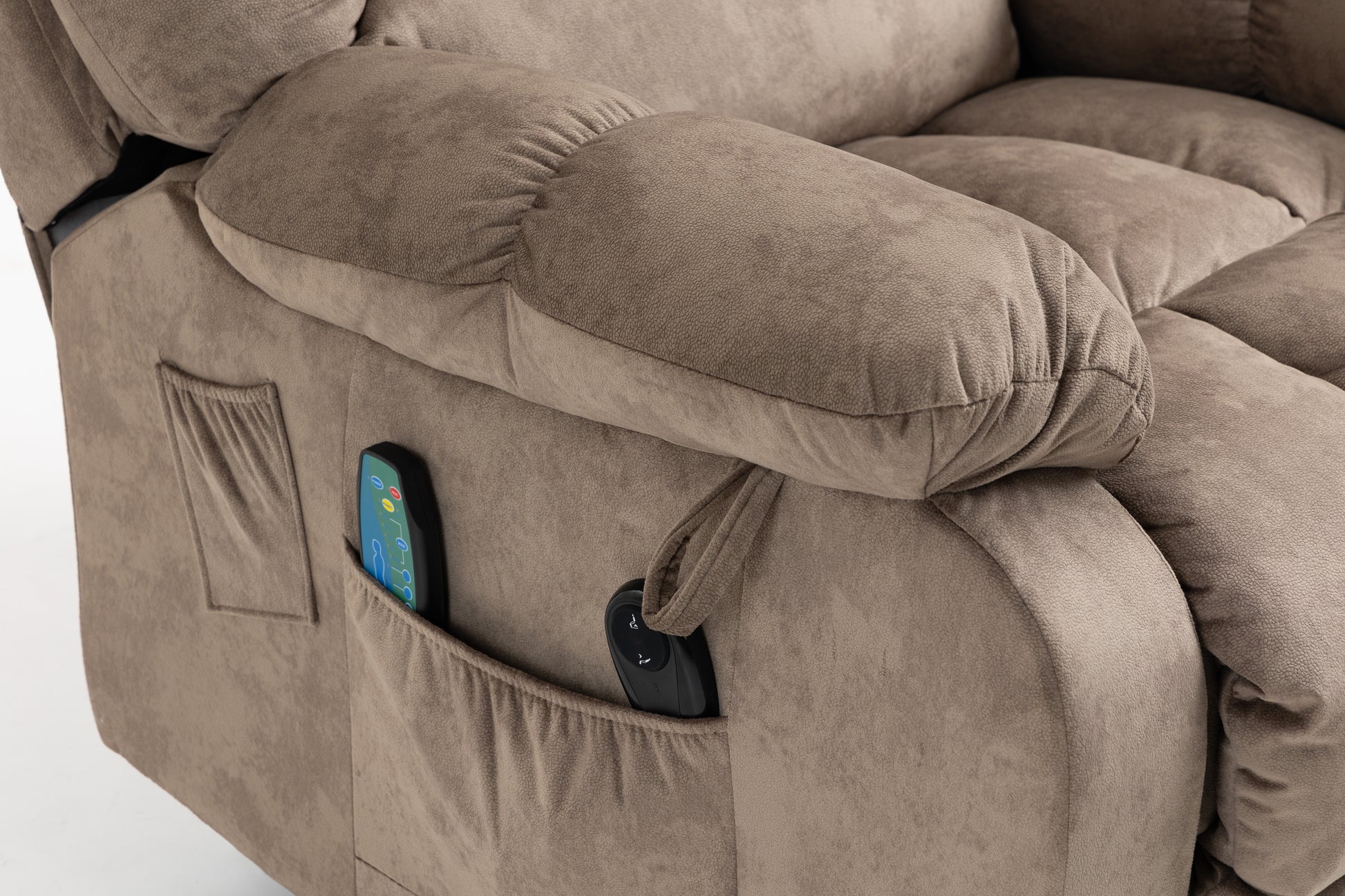 Recliners Lift Chair Relax Sofa Chair Livingroom Furniture Living Room Power Electric Reclining For Elderly Beige Brown Chenille Down Filling