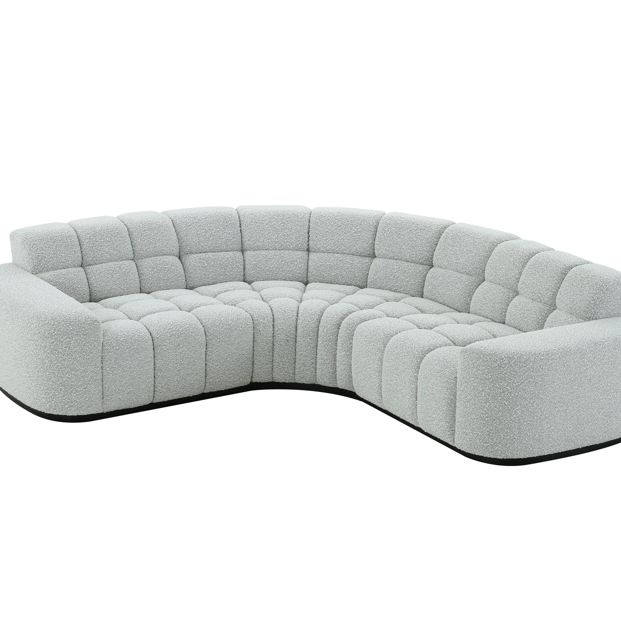 Modern Modular Sectional Sofa Set, Self Customization Design Sofa, Living Room Couch Set Grey Polyester