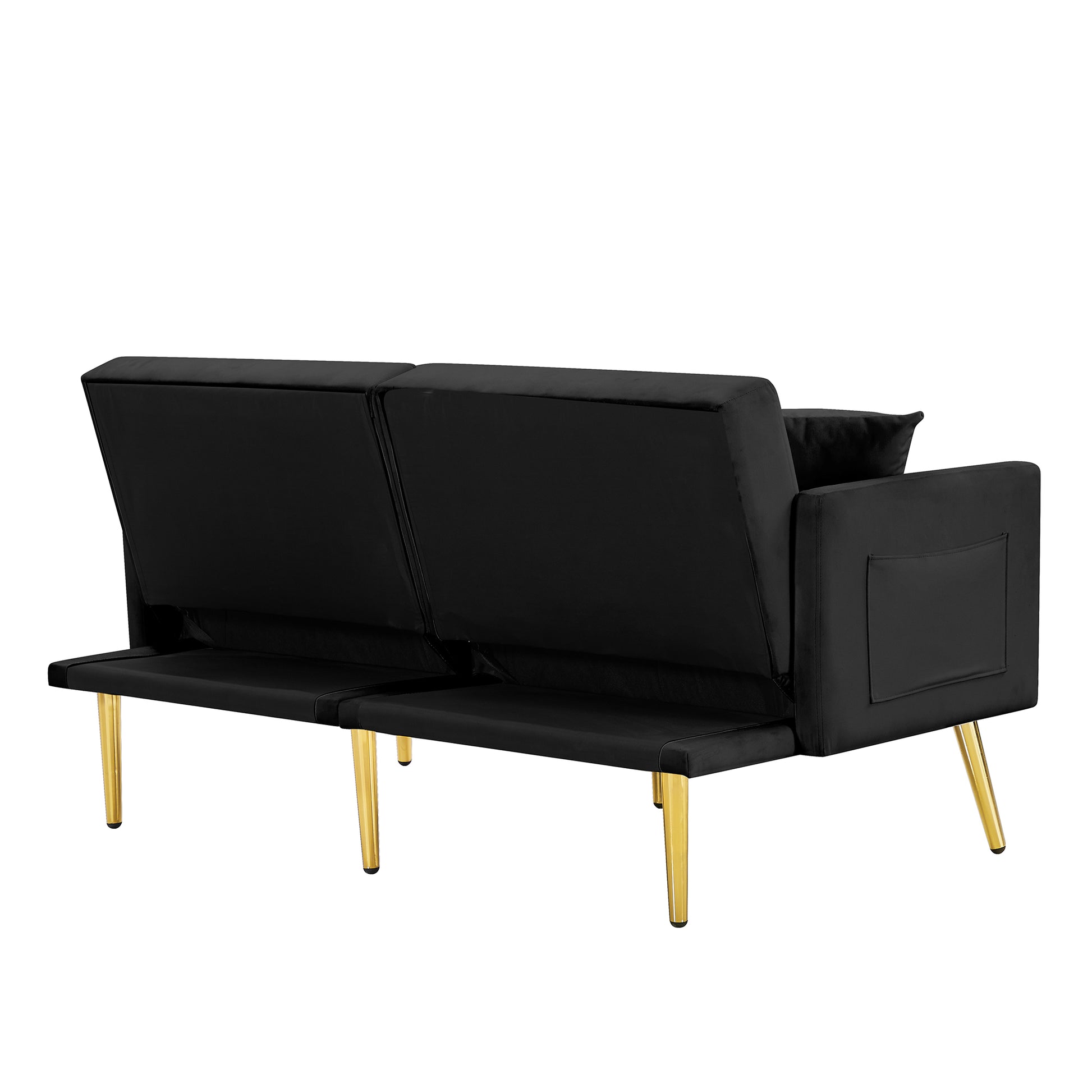 Black Velvet Sofa Bed Black Wood Foam Velvet 2 Seat