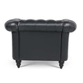 1 Seater Sofa For Living Room Black Pu