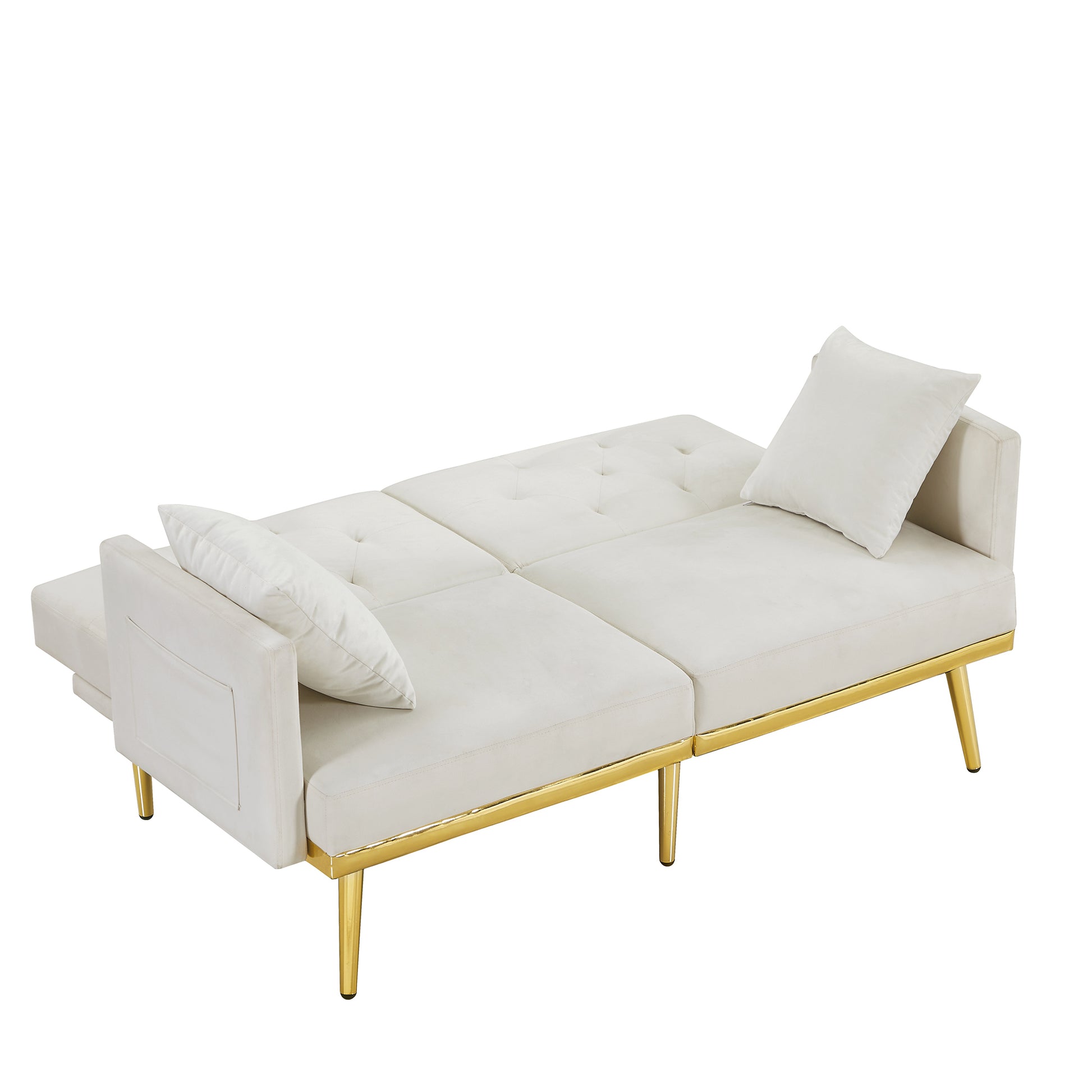 Cream White Velvet Sofa Bed Cream White Velvet Wood Foam Velvet 2 Seat