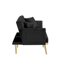 Black Velvet Sofa Bed Black Wood Foam Velvet 2 Seat