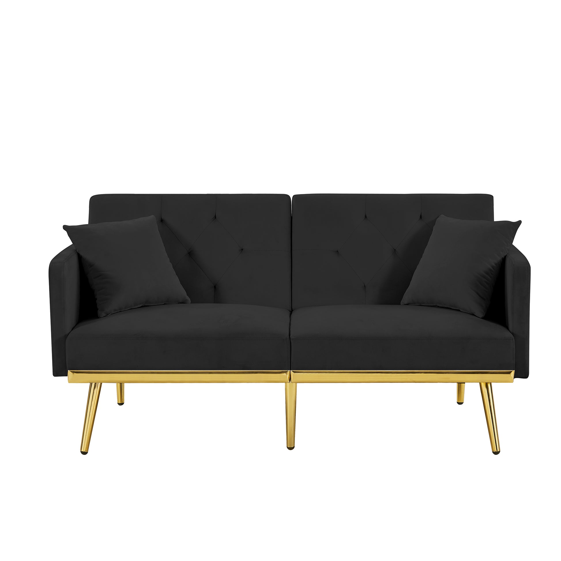 Black Velvet Sofa Bed Black Wood Foam Velvet 2 Seat