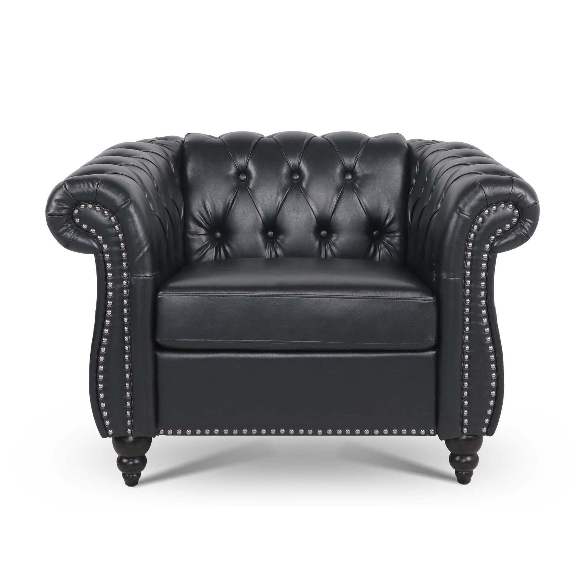 3 Piece Configurable Living Room Set Black Pu