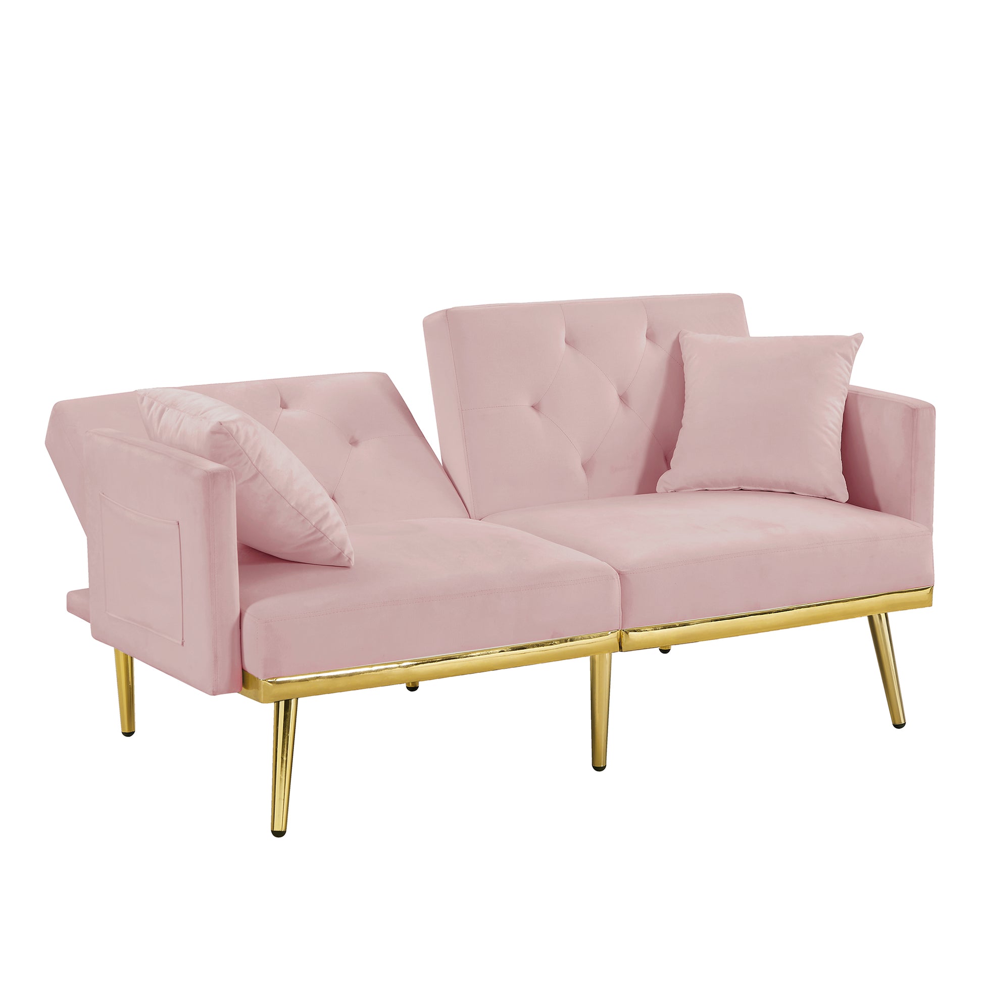 Pink Velvet Sofa Bed Pink Velvet Wood Foam Velvet 2 Seat