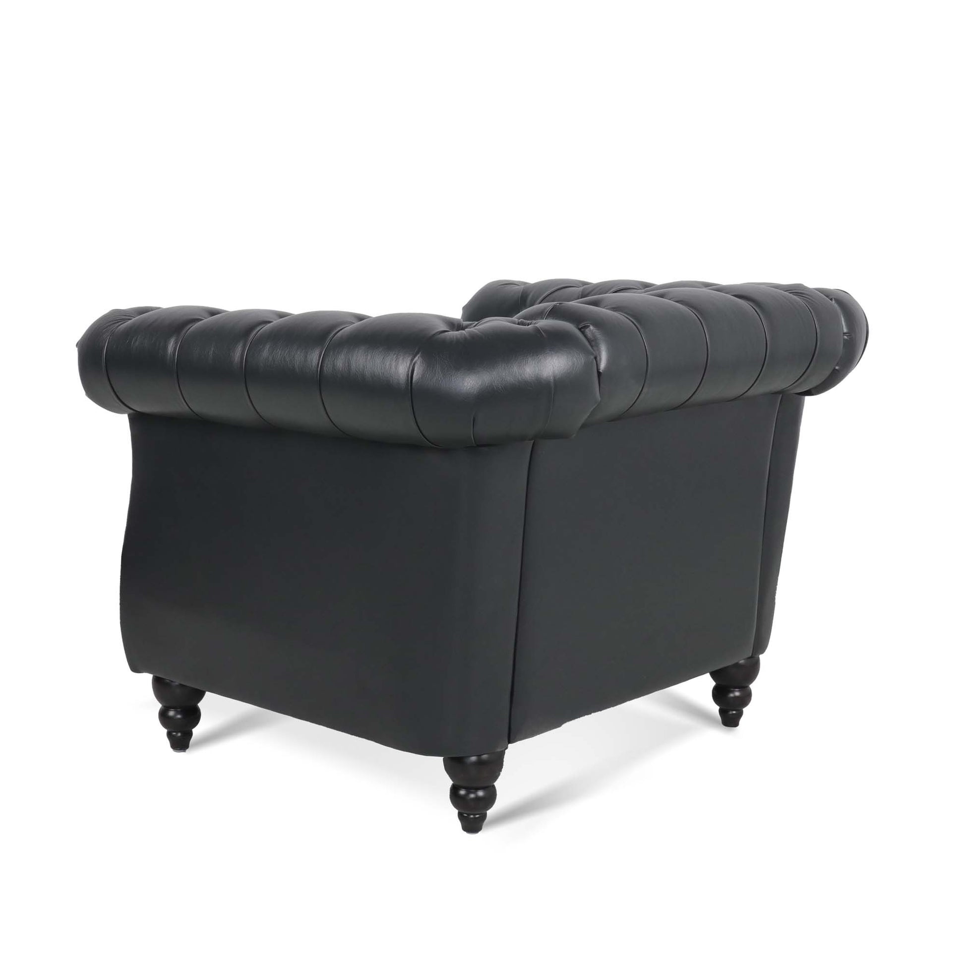 3 Piece Configurable Living Room Set Black Pu