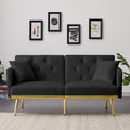 Black Velvet Sofa Bed Black Wood Foam Velvet 2 Seat