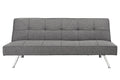 Metal Frame, Stainless Leg, Futon, Sofa Bed Grey Fabric