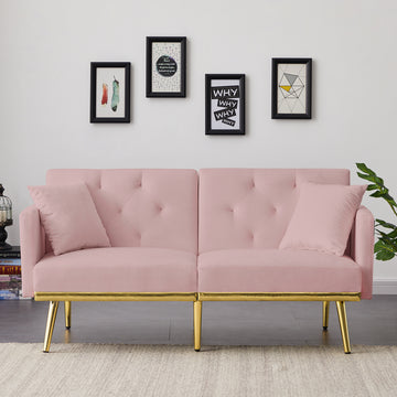 Pink Velvet Sofa Bed Pink Velvet Wood Foam Velvet 2 Seat