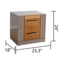 Lorenzo Gold Detailed Nightstand Made With Wood In Gray Gray 2 Drawers Bedroom Drawer Storage Modern Drawers Wood