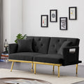 Black Velvet Sofa Bed Black Wood Foam Velvet 2 Seat