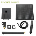 Dual Shower Head 12 Inch Wall Mounted Square Shower System With Rough In Valve,Matte Black Matte Black Stainless Steel