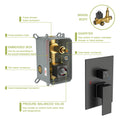 Dual Shower Head 10 Inch Wall Mounted Square Shower System With Rough In Valve,Matte Black Matte Black Stainless Steel