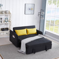 Twins Sofa Bed Black Fabric Black Foam Fabric