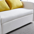 Twins Sofa Bed Cream White Fabric Cream White Foam Fabric