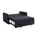 Twins Sofa Bed Black Fabric Black Foam Fabric