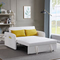Twins Sofa Bed Cream White Fabric Cream White Foam Fabric