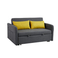 Twins Sofa Bed Grey Fabric Grey Foam Fabric