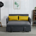 Twins Sofa Bed Grey Fabric Grey Foam Fabric