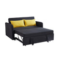 Twins Sofa Bed Black Fabric Black Foam Fabric