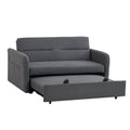 Twins Sofa Bed Grey Fabric Grey Foam Fabric
