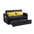 Twins Sofa Bed Black Fabric Black Foam Fabric