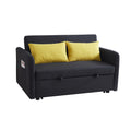 Twins Sofa Bed Black Fabric Black Foam Fabric