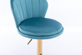 Set Of 2 Bar Stools,With Chrome Footrest And Base Swivel Height Adjustable Mechanical Lifting Velvet Golden Leg Simple Bar Stool Baby Blue Baby Blue Foam Fabric