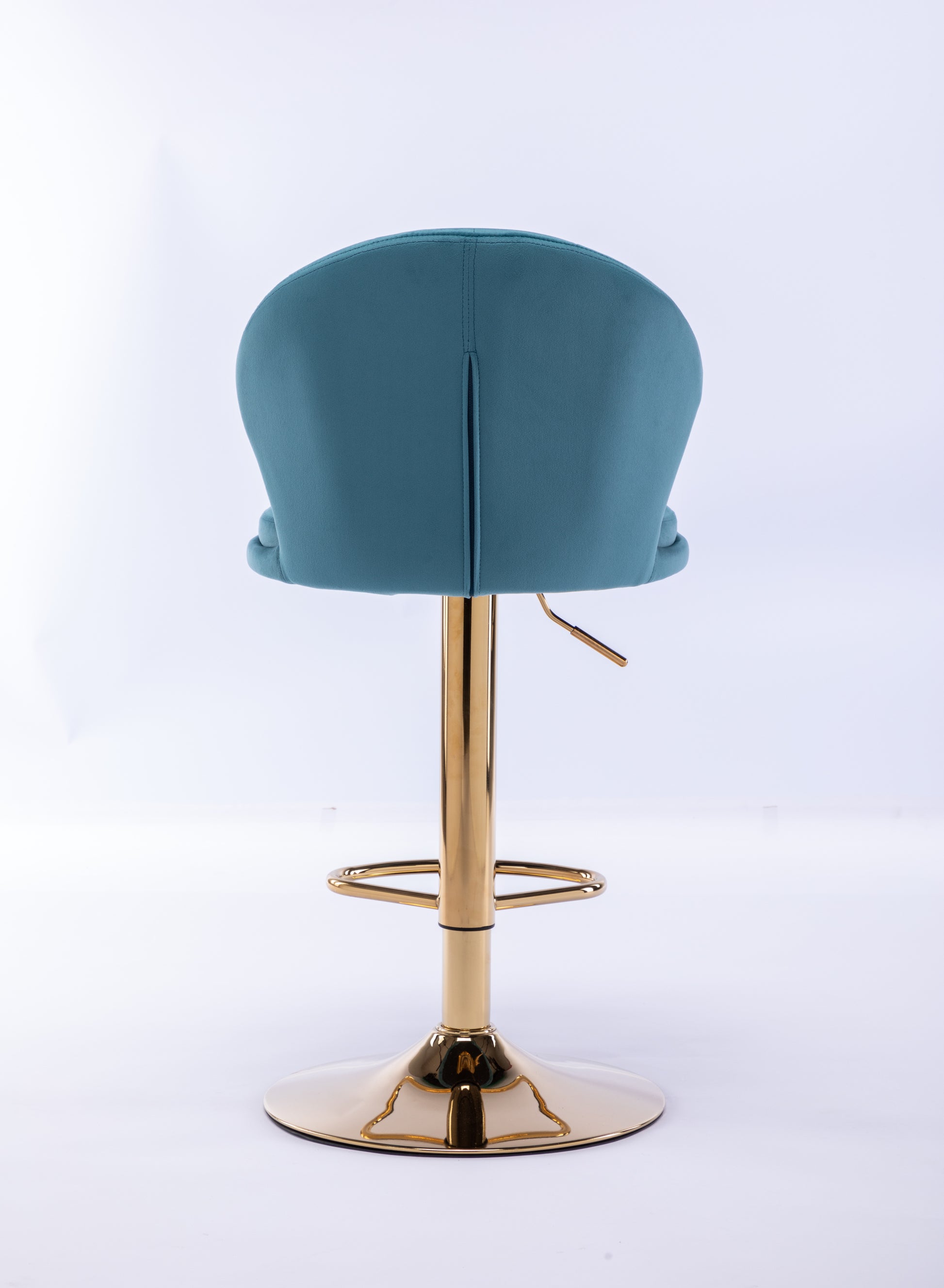 Set Of 2 Bar Stools,With Chrome Footrest And Base Swivel Height Adjustable Mechanical Lifting Velvet Golden Leg Simple Bar Stool Baby Blue Baby Blue Foam Fabric