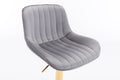 Chrome Footrest And Base Swivel Height Adjustable Mechanical Lifting Velvet Golden Leg Simple Bar Stool,Set Of 2,Grey Grey Foam Fabric