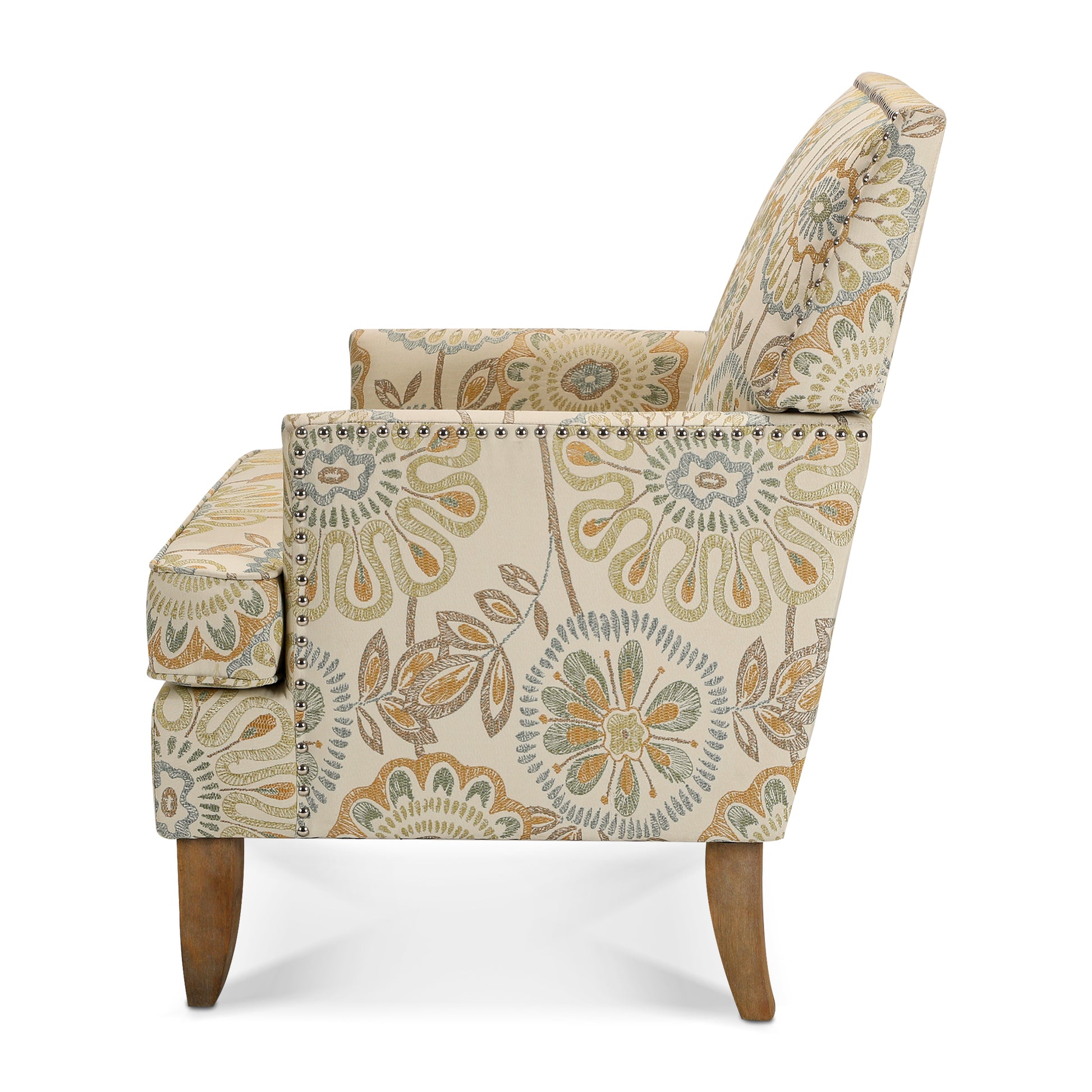 Accent Chairs For Living Room Beige Yellow Fabric