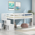 Loft Bed With Staircasewhite Twin White Pine