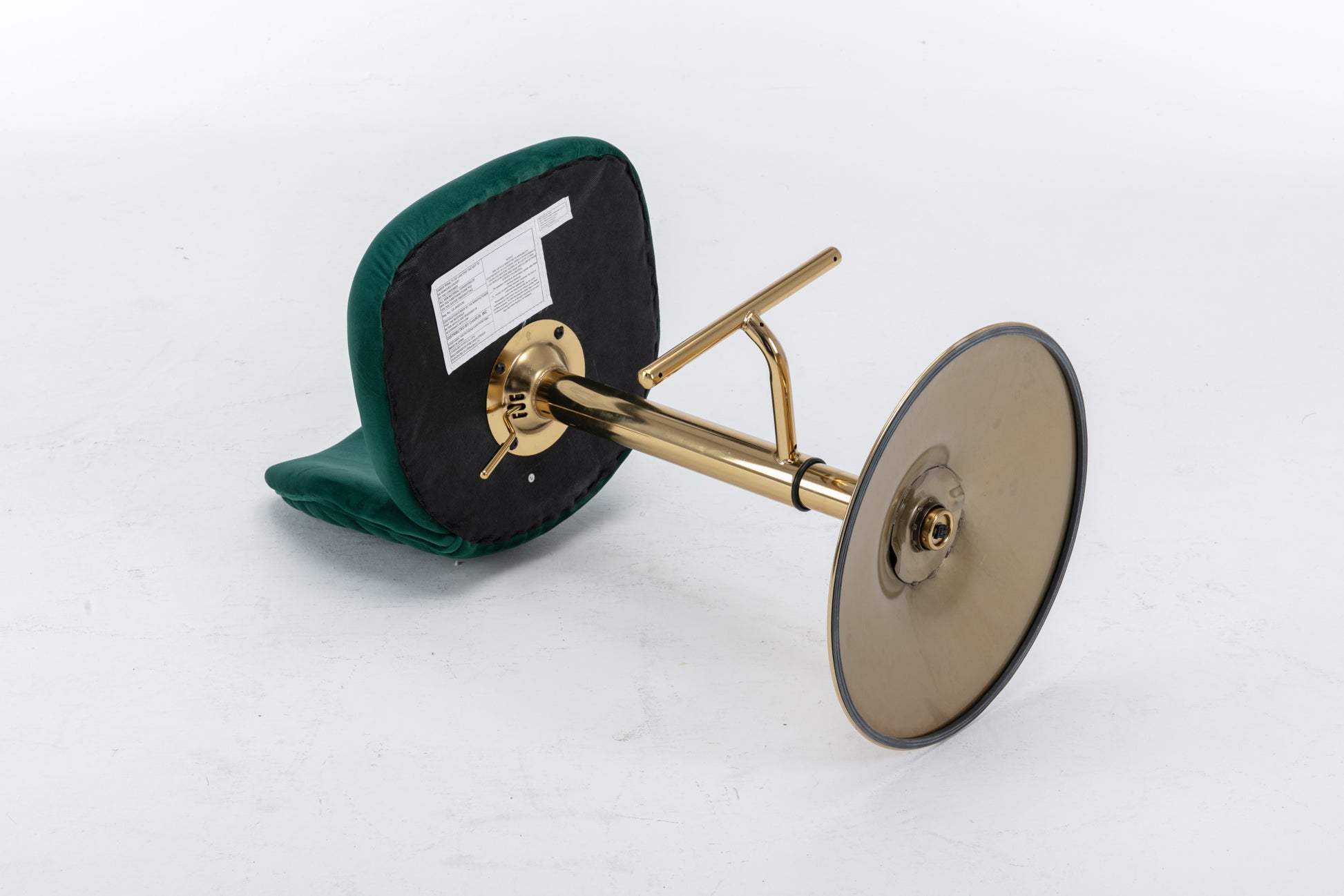 Swivel Bar Stools Chair Set Of 2 Modern Adjustable Counter Height Bar Stools, Velvet Upholstered Stool With Tufted High Back & Ring Pull For Kitchenchrome Golden Base, Green Green Foam Fabric