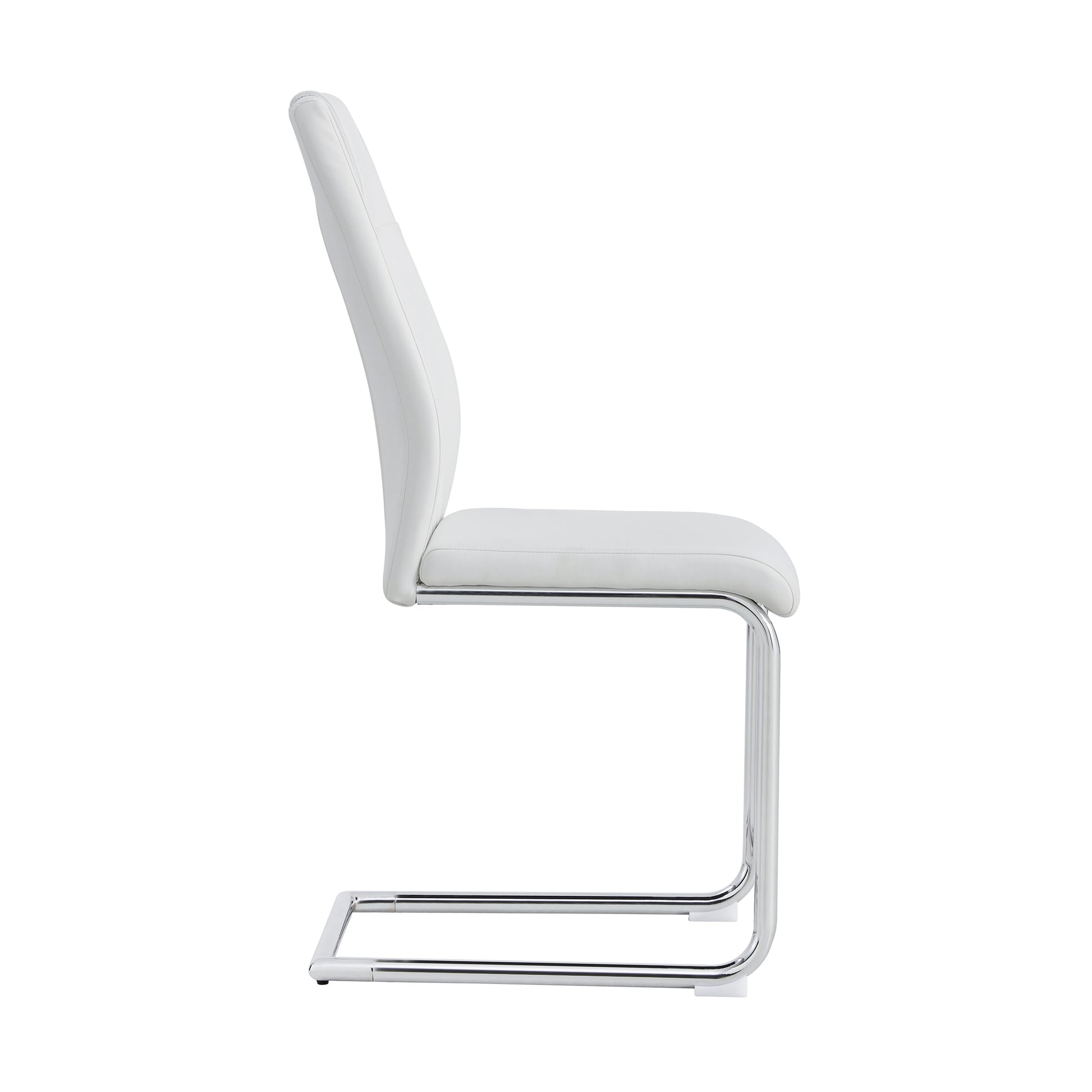 Modern Dining Chairs With Faux Leather Padded Seat Dining Living Room Chairs Upholstered Chair With Metal Legs Design For Kitchen, Living, Bedroom, Dining Room Side Chairs Set Of 6 White Pu C 001 White Pu