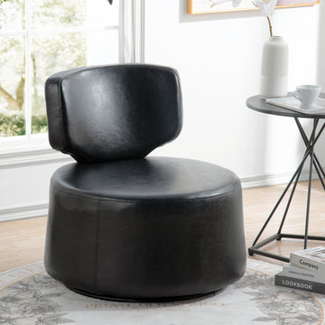 29.13" Wide Swivel Chair Black Pu Pu