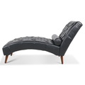 Upholstered Chaise Lounge Black Pu